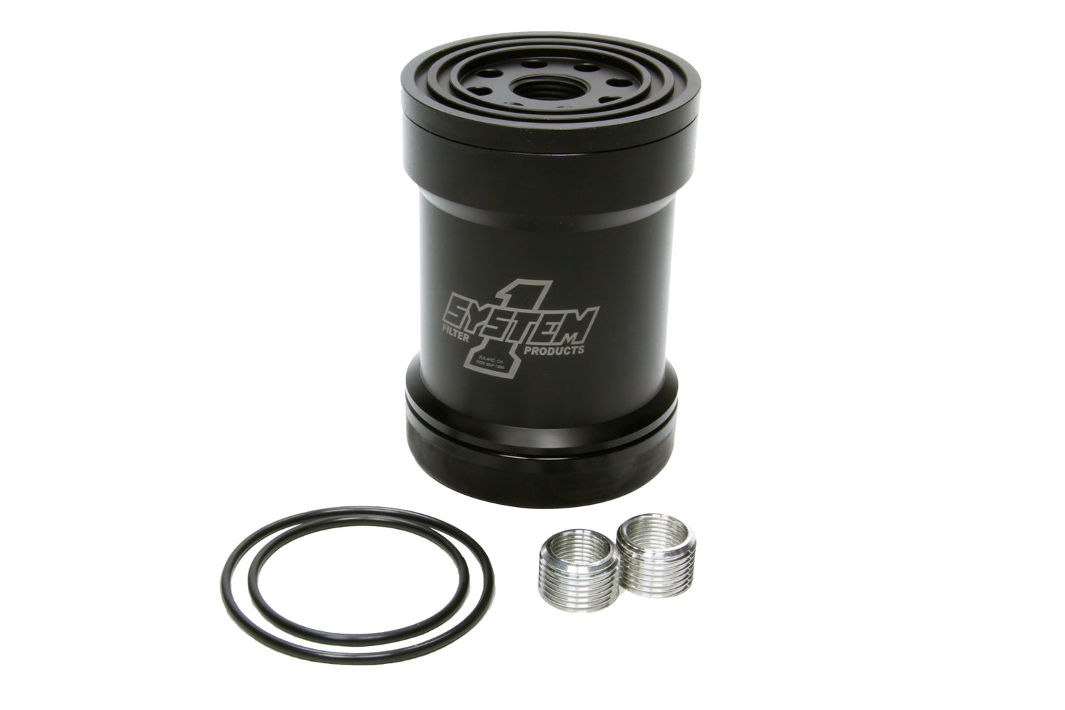 System One Billet Oil Filter w/Blt Cap 45 Micron - Black