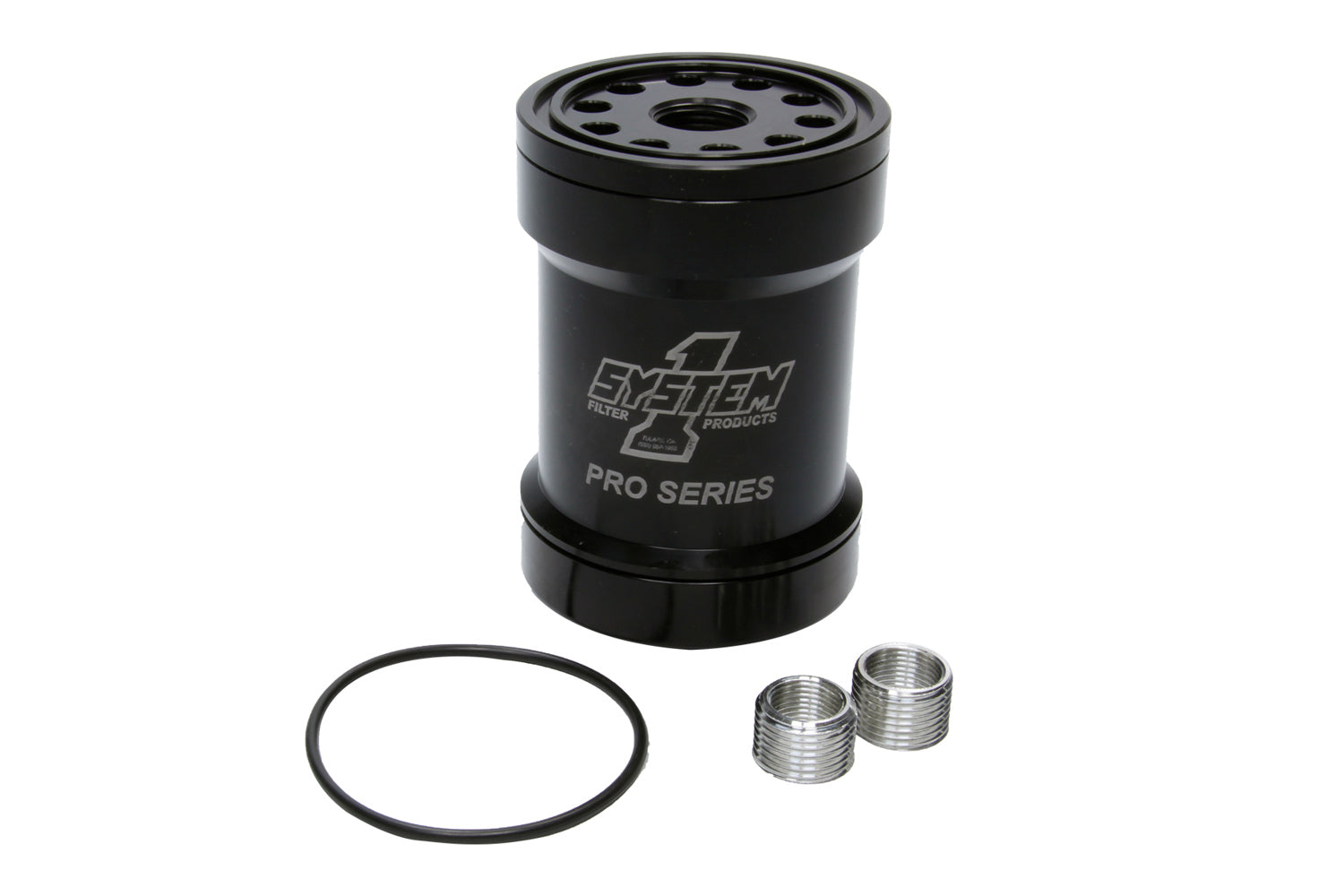 System One Billet Oil Filter w/Blt Cap 45 Micron - Black