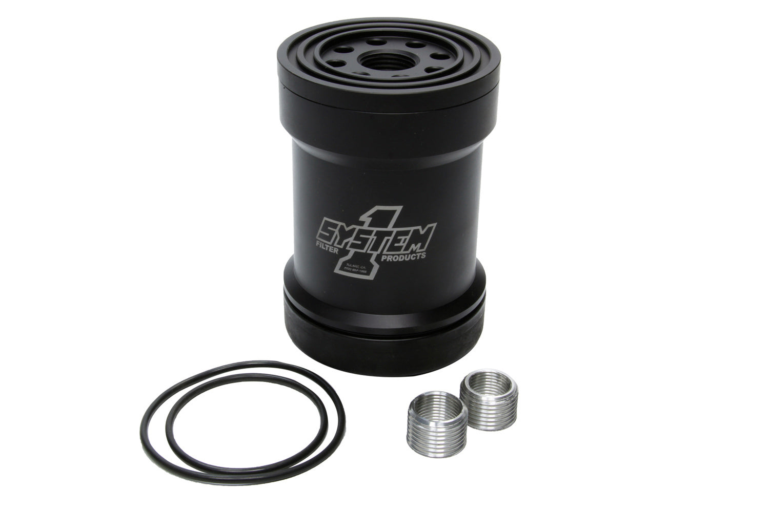 System One Billet Oil Filter w/Blt Cap 75 Micron - Black