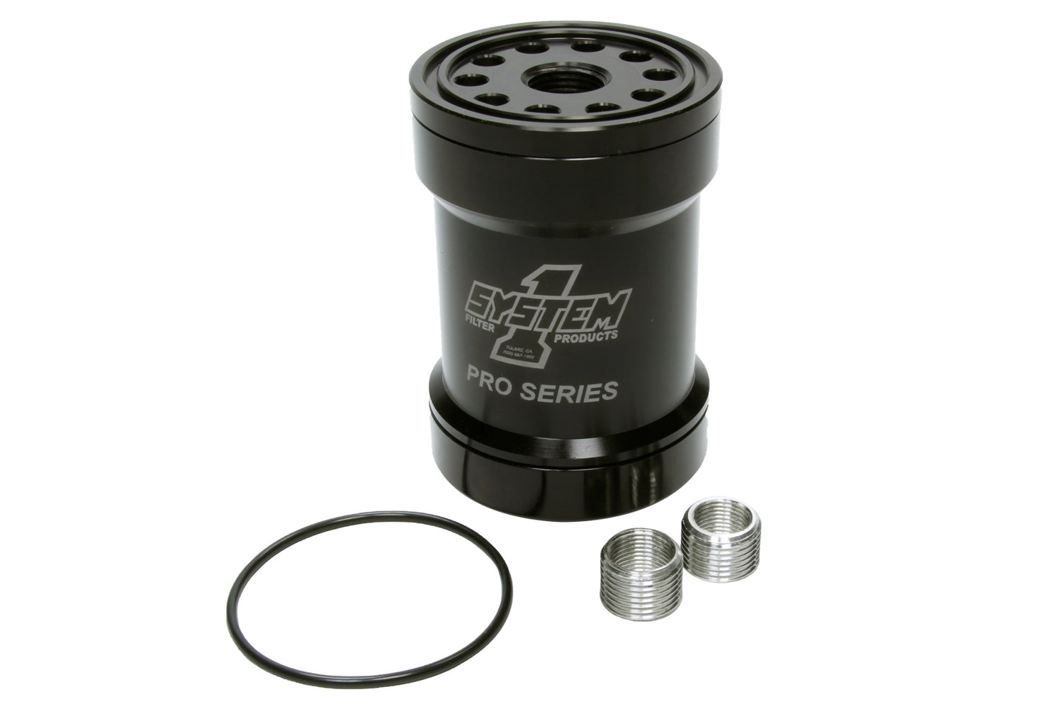 System One Billet Oil Filter w/Blt Cap 75 Micron - Black