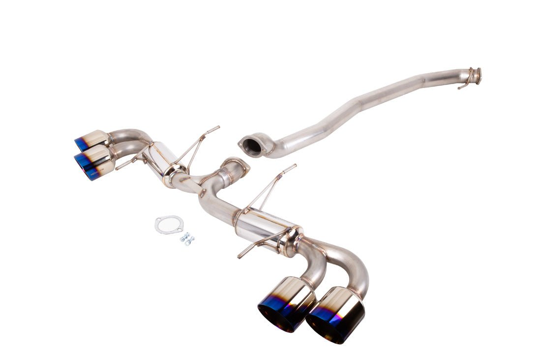 Revel Medallion Touring-S Catback Exhaust - Dual Muffler Quad Blue Tip — 2009-2013 Nissan GT-R