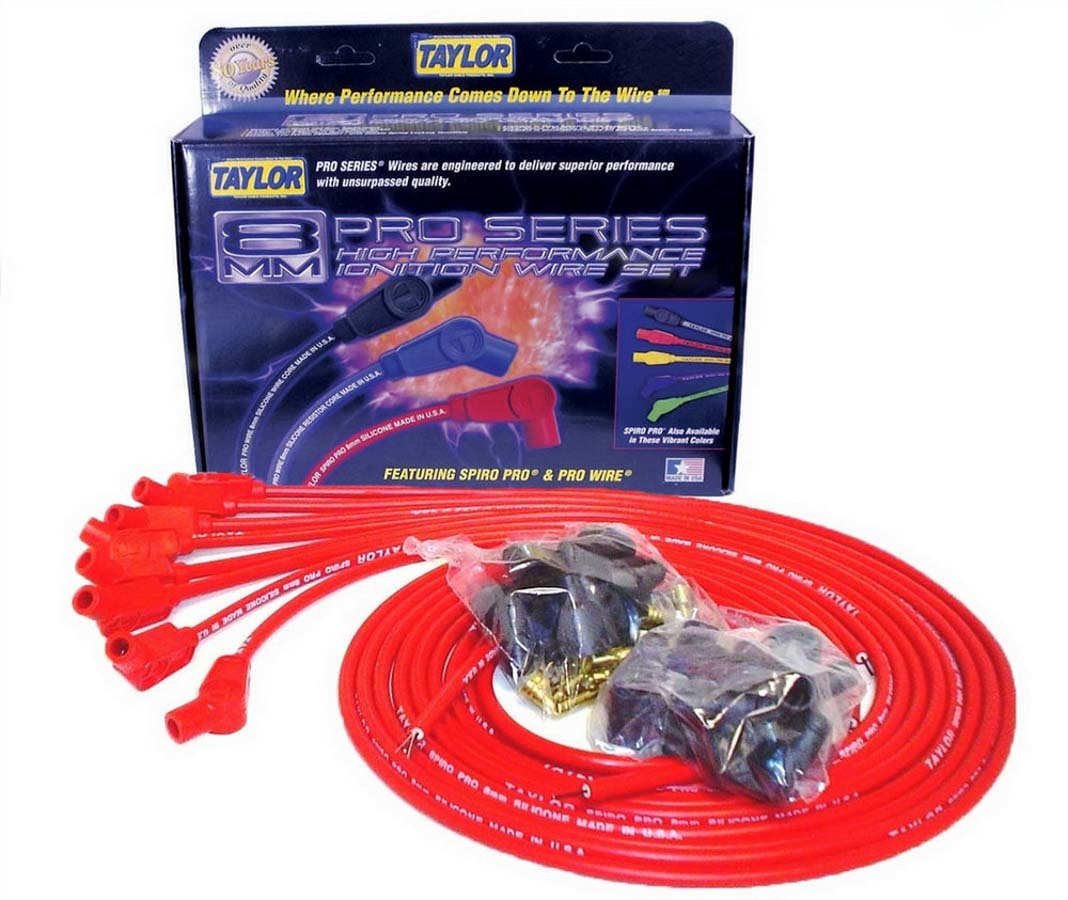 Taylor Cable 8mm Red Spiro-Pro Wires