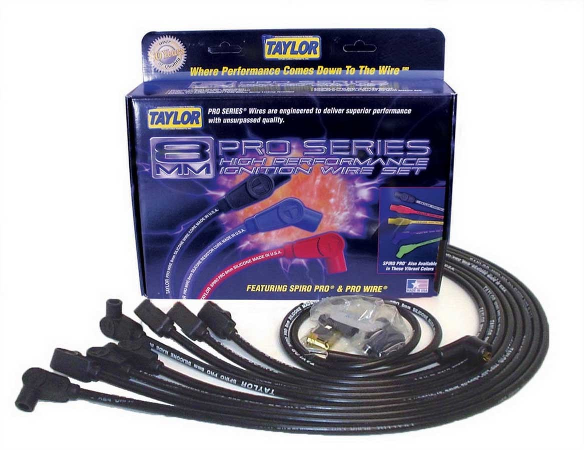 Taylor Cable SBC 8mm Spiro-Pro Wire Set Black 90 Degrees