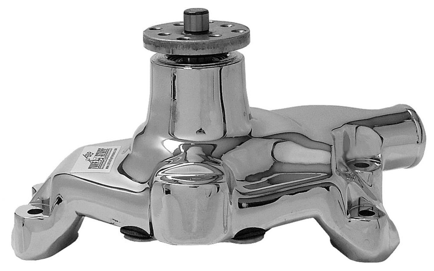 Tuff Stuff Performance Accessories SBC Alum. Short Water Pump Chrome 5/8in Shaft