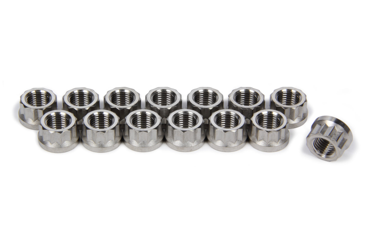 TI22 Performance Header Flange Nut Set 12pt Titanium 14pcs