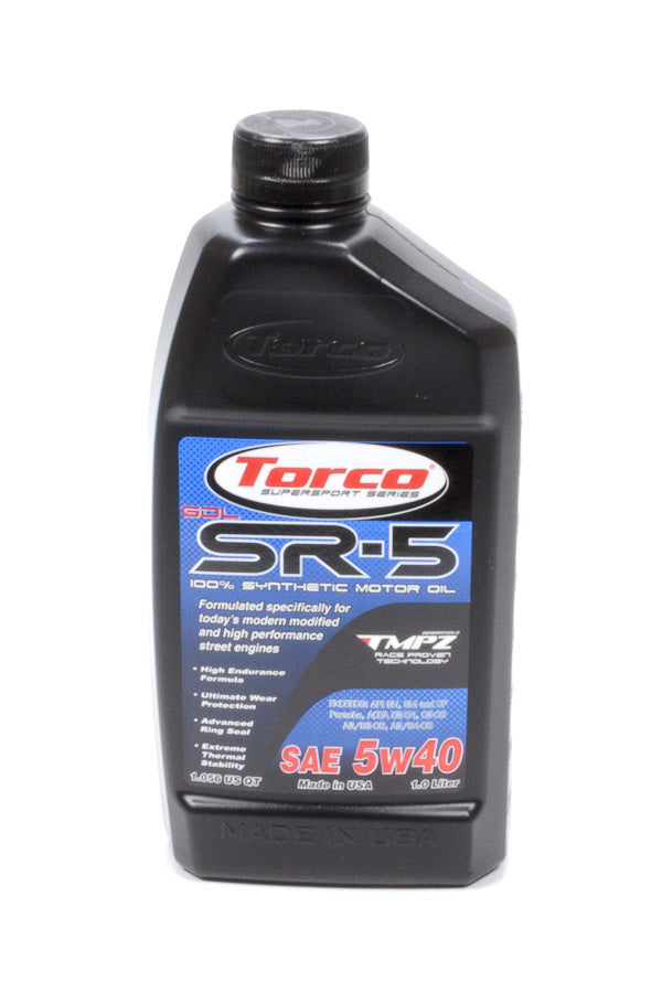 Torco Racing Oils SR-5 GDL Synthetic Motor Oil 5w40 1-Liter Bottle
