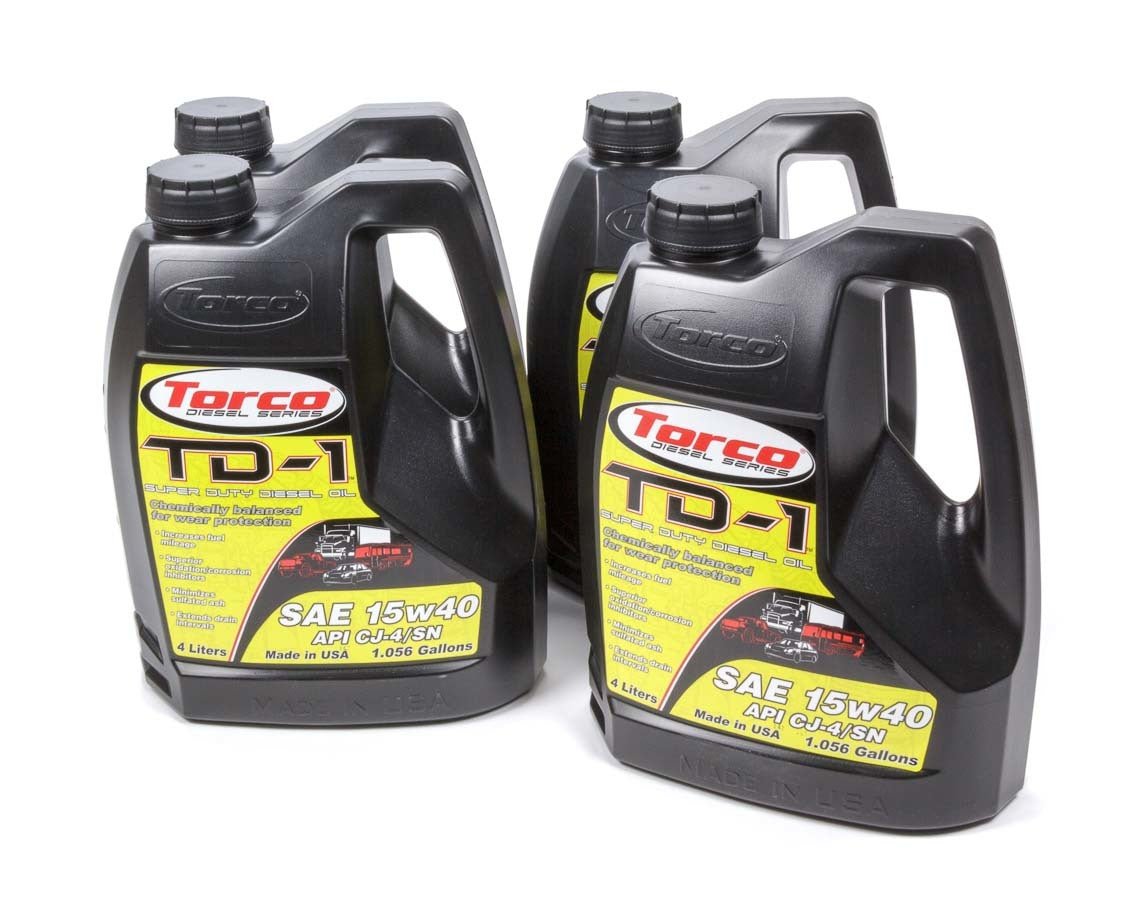 Torco Racing Oils TD-1 Super Diesel 15w40 Case 4 x 4-Liter Bottles