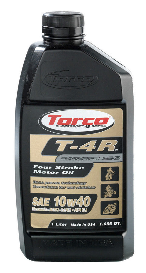 Torco Racing Oils T-4R Four Stroke Oil 10w 40-1-Liter Bottle