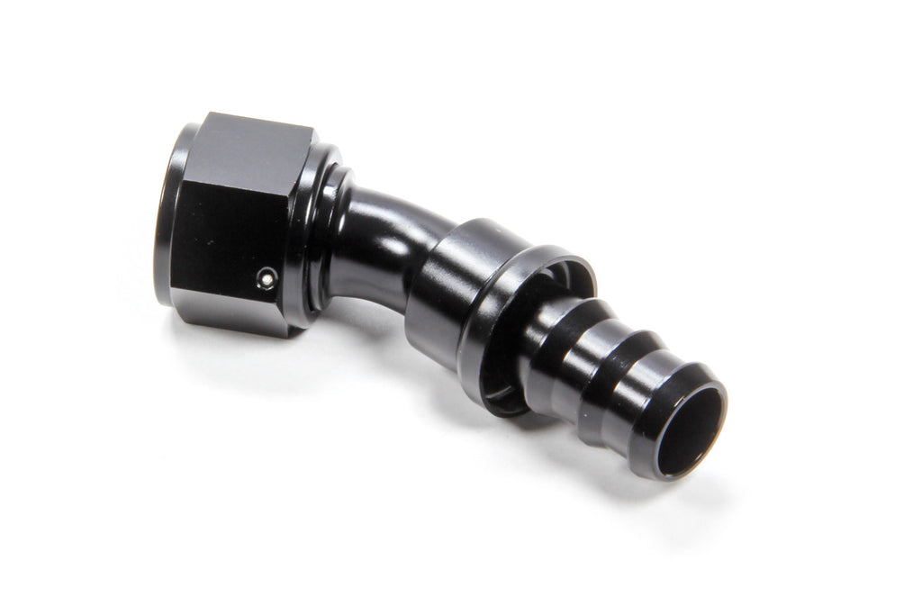 Degree Black Anodized Aluminum Hose End Fitting, 12 AN Barb to Female - Each