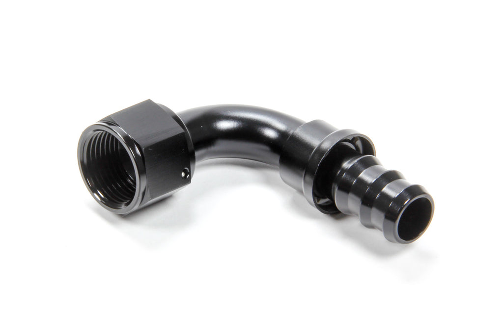 Degree Push Lock Hose End Fitting, Aluminum Black Anodized