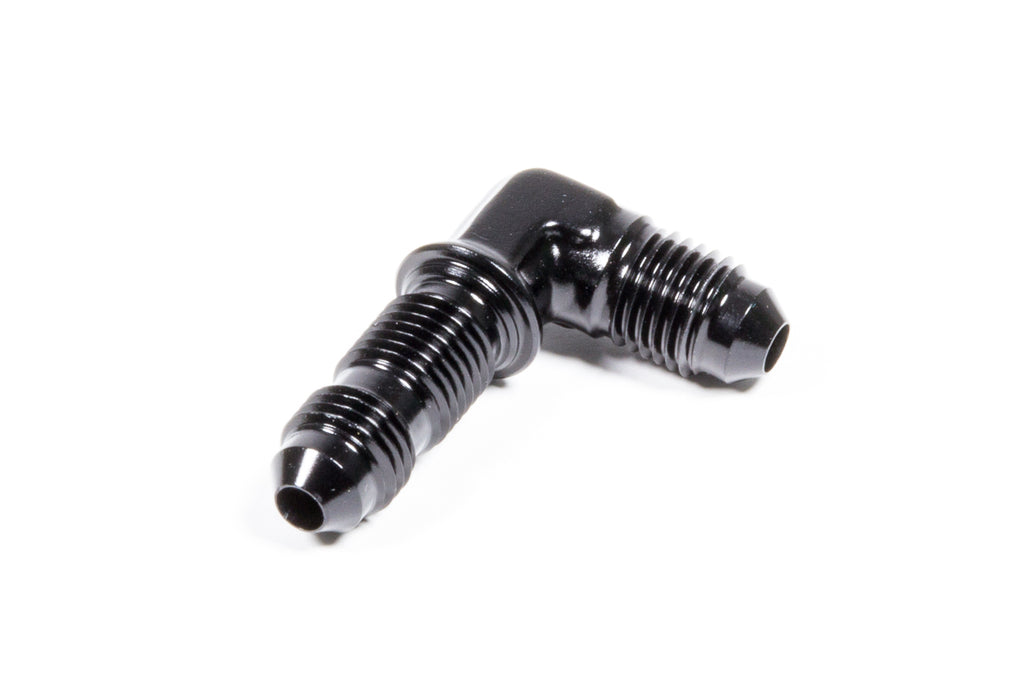 Male Bulkhead Fitting - 90 Degree, Aluminum, Black Anodized