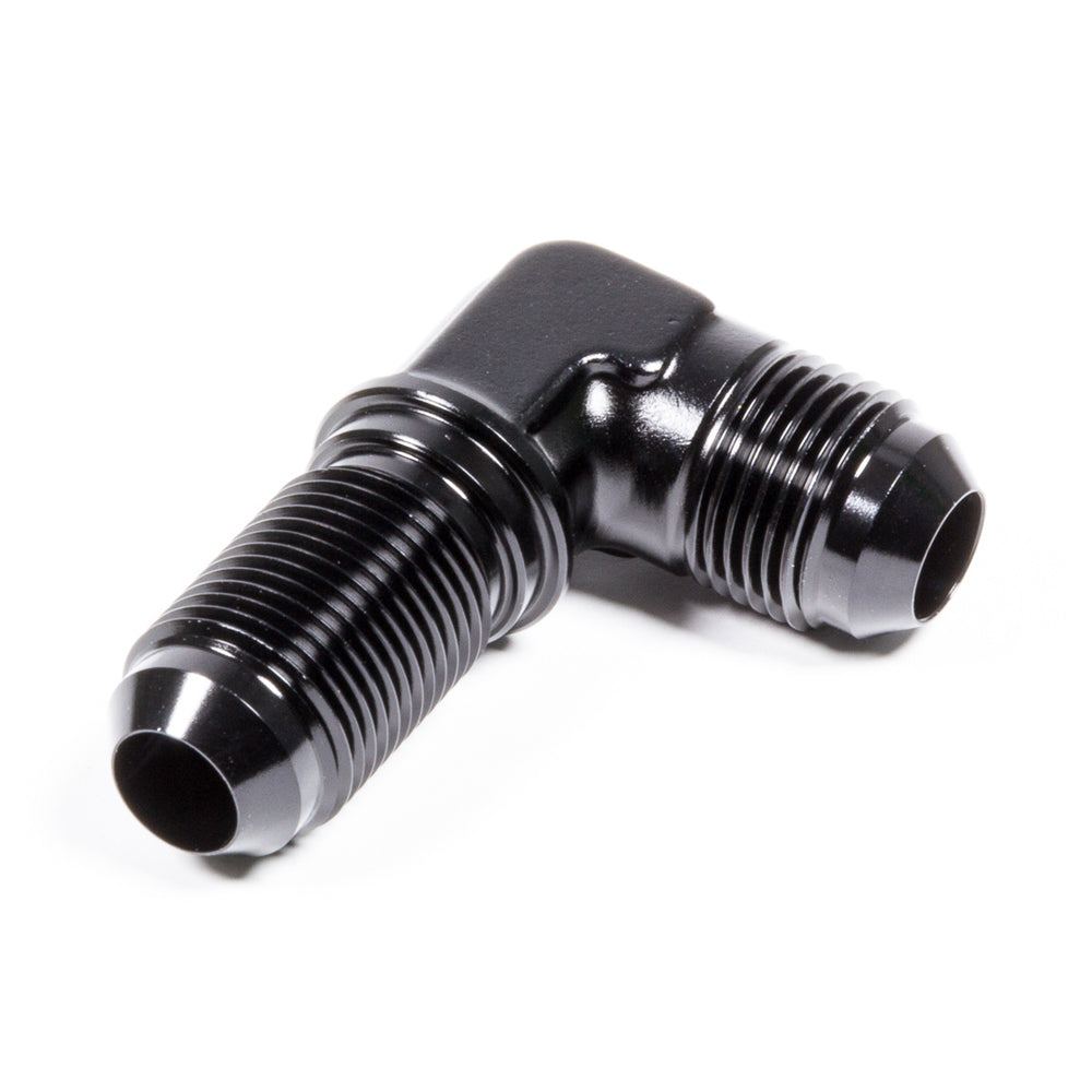 Male Aluminum Bulkhead Fitting, 90 Degree, Black Anodized