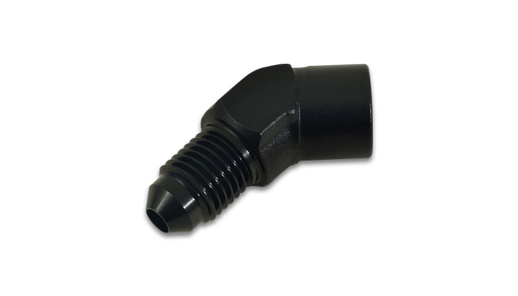 45 Degree Male AN to Female NPT Adapter, AN Size: -3; NPT Size: 1/8"