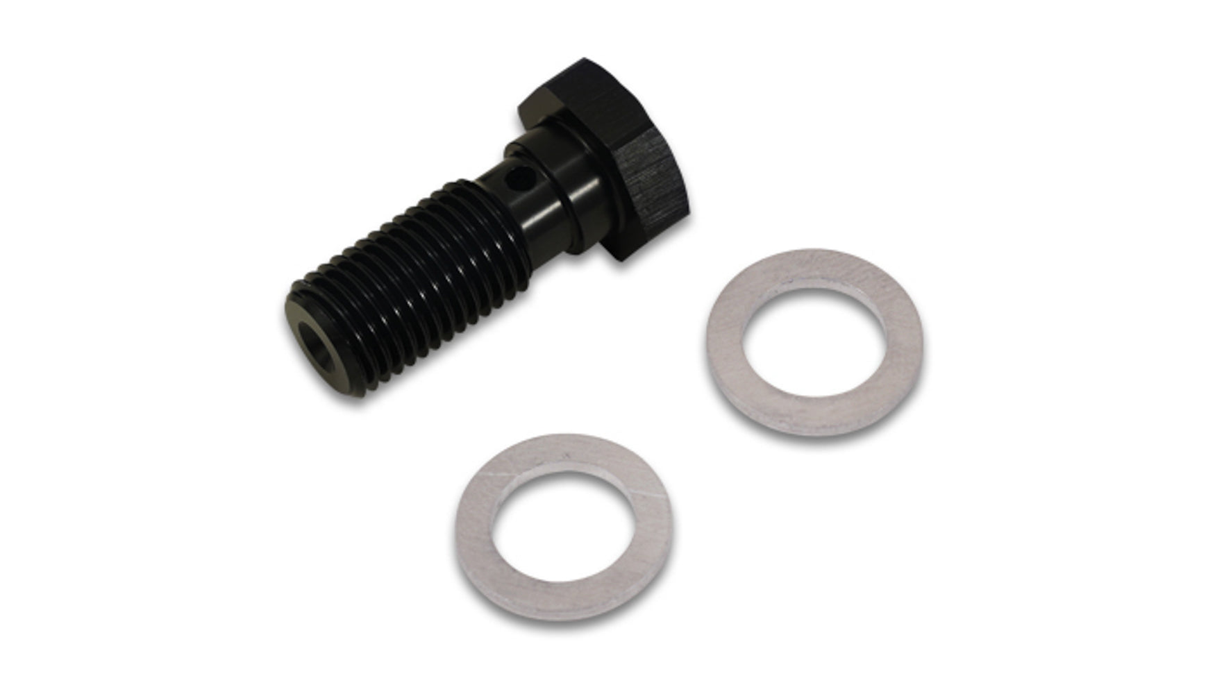 Vibrant Performance Banjo Bolt — 3/8-20 Male, 23mm Long, Black Anodized
