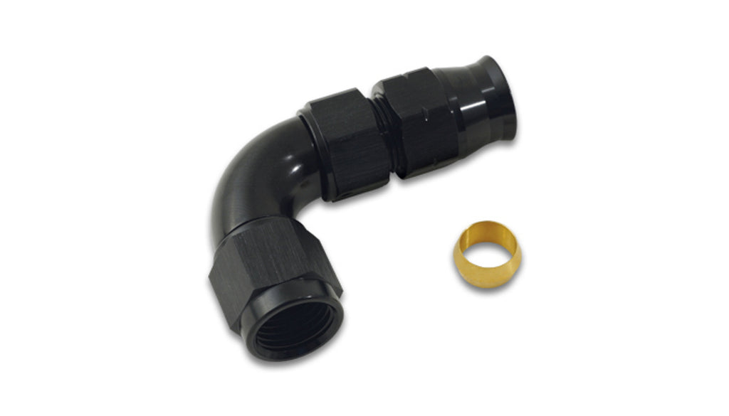 Vibrant PerformanceFitting  Tube Adapter  9 0 degree  -6AN Female to