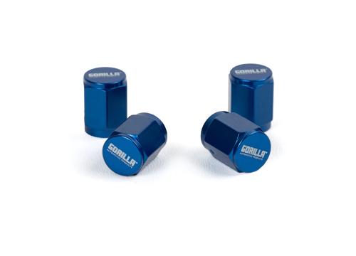 GORILLA VALVE STEM CAP ALUM BLUE 4-PACK