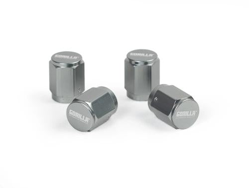 GORILLA VALVE STEM CAP ALUM GRAY 4-PACK