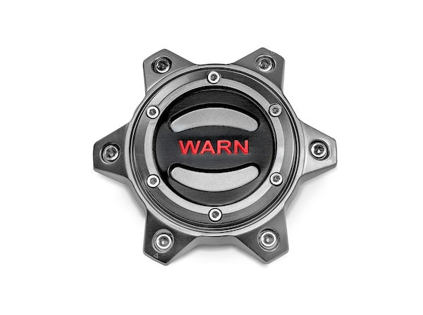 Warn 6 Lug Wheel Center Cap Gunmetal and Red