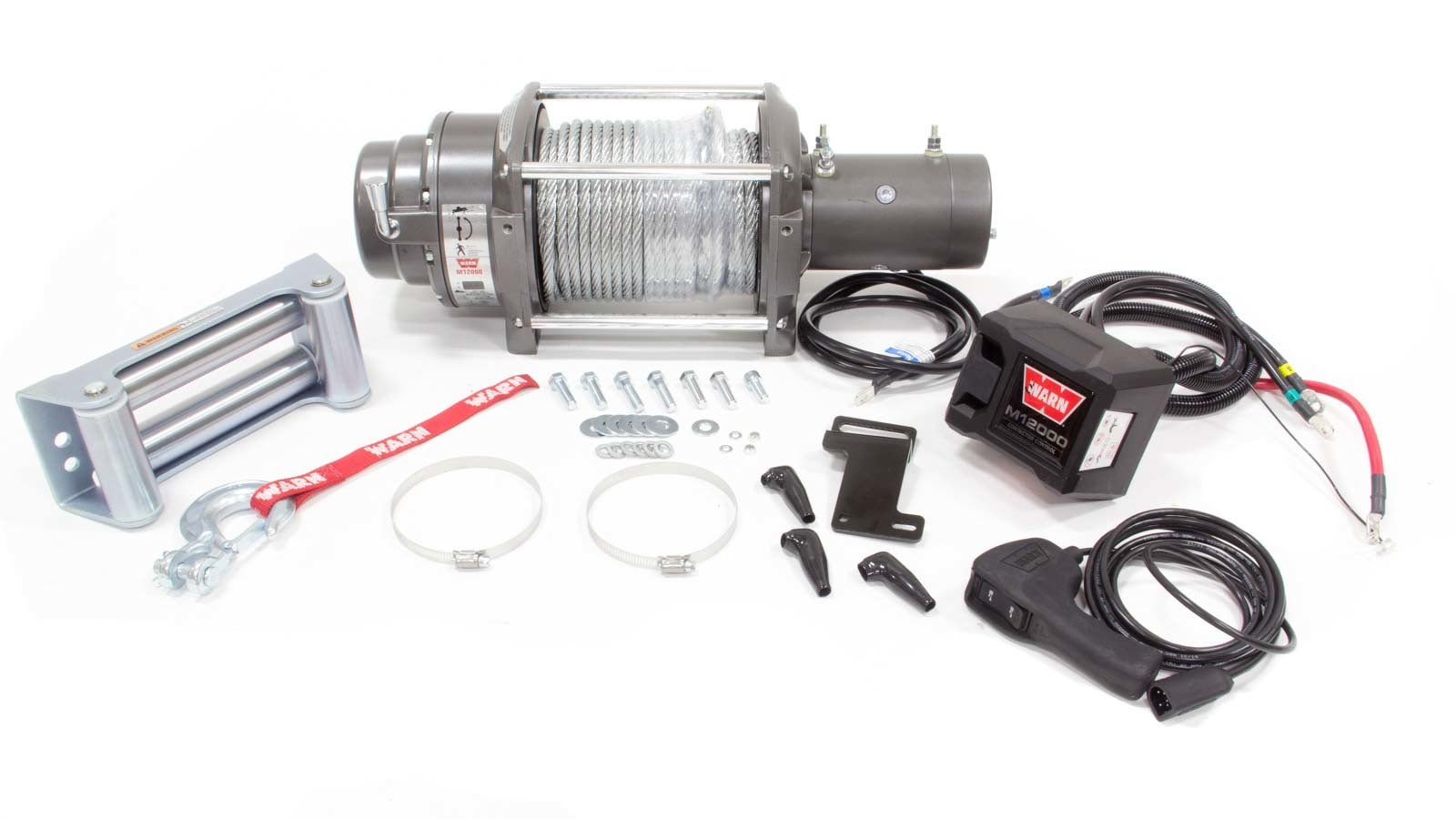 Warn M12000 Winch w/Roller & 125' Cable