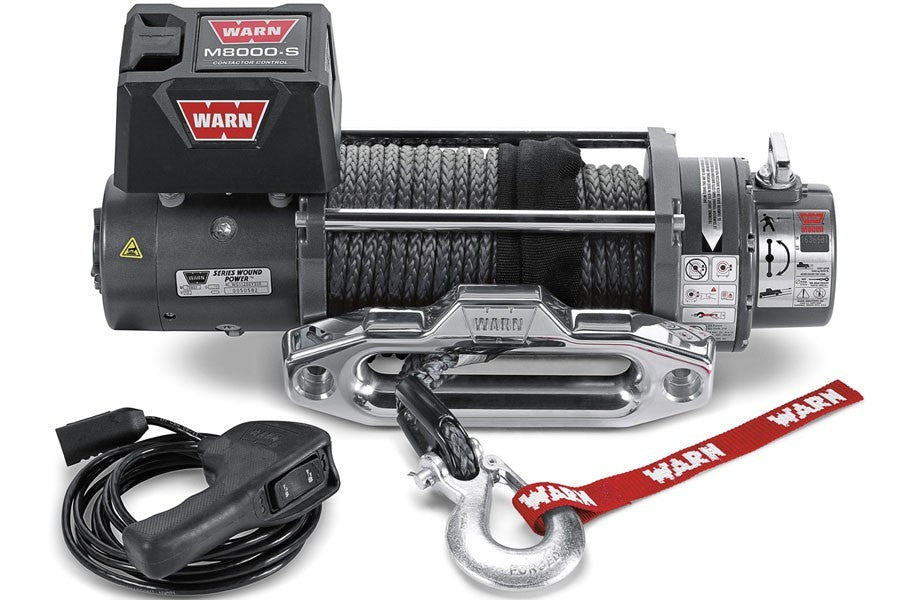 Warn M8000-S Winch with Syhthetic Rope 8000#