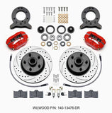 Front Disc Brake Kit Blk 65-59 Mustang Hub/Rotor