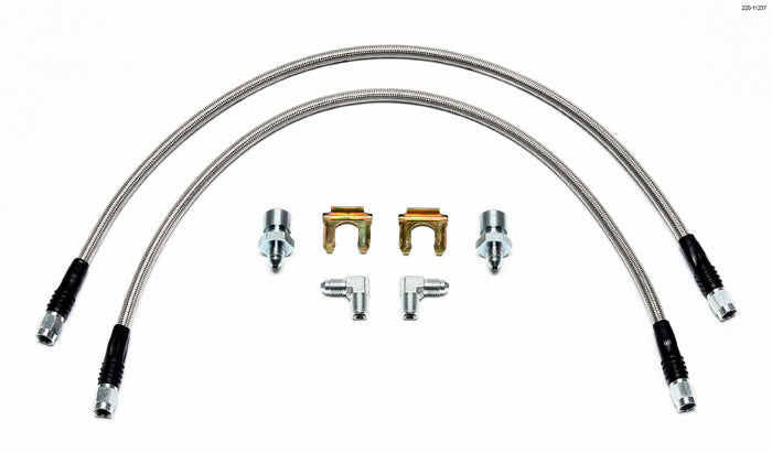 Wilwood Brakes Flex Brake Line Kit 22in L 3/8-24 to 90 Deg.