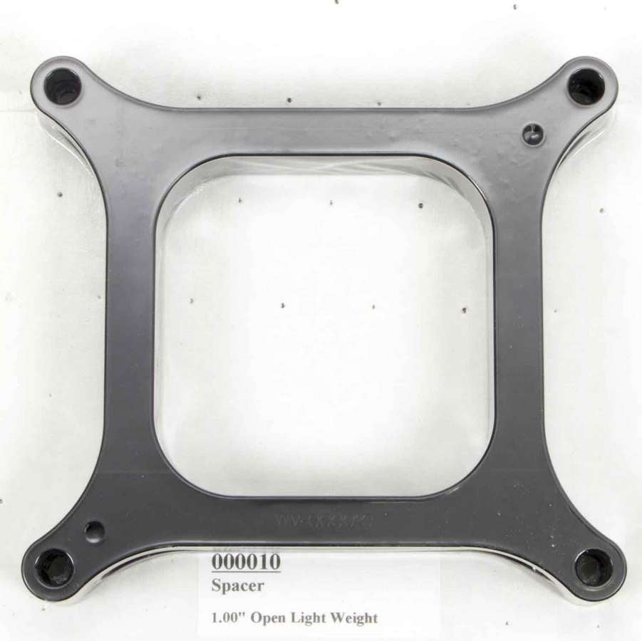 Wilson Manifolds Carb Spacer 4150 1in Open Lightweight Aluminum Black Anodized — Carburetor Adapters