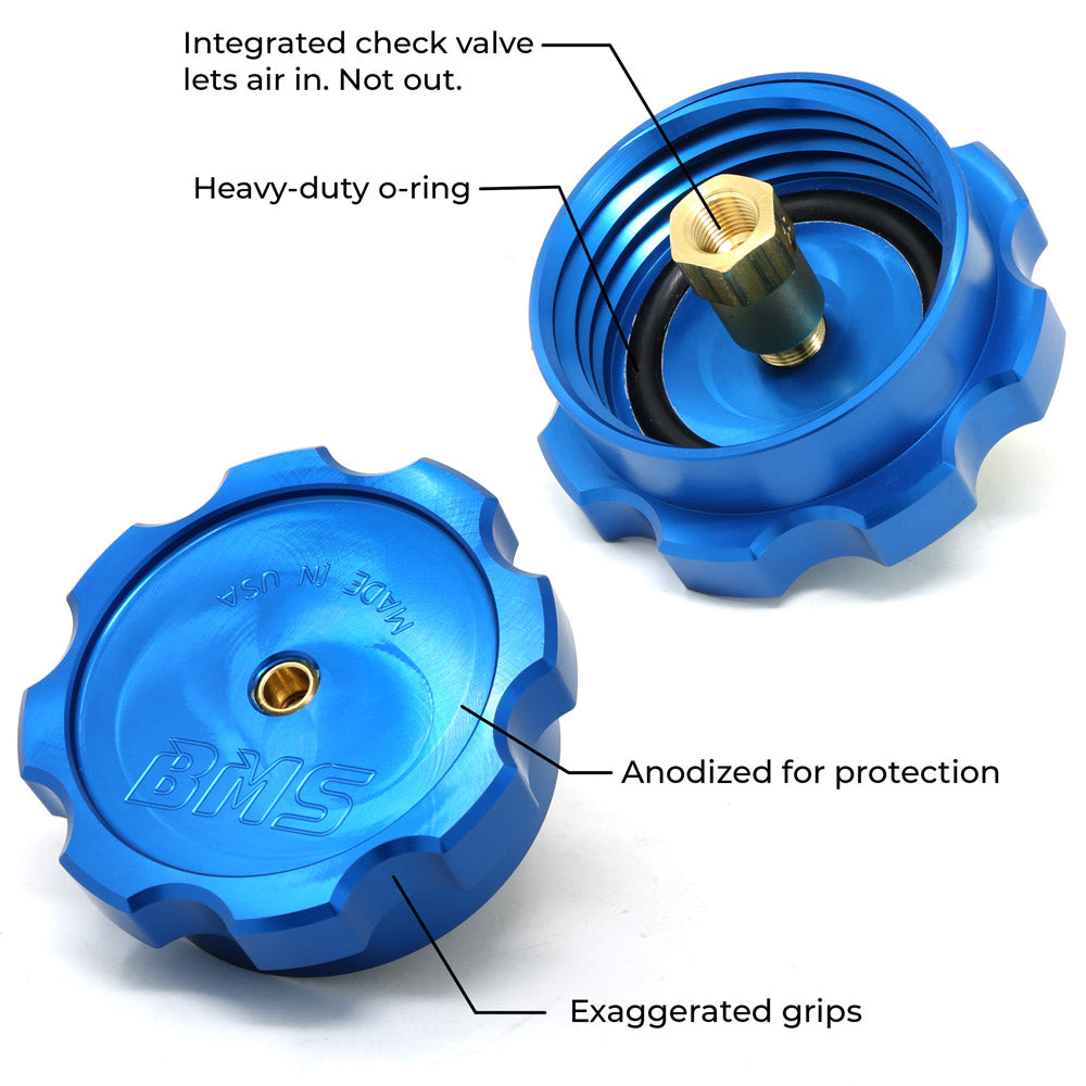 BMS Billet Water/Methanol Injection (WMI) Tank Cap with Safety Check Valve - view 6