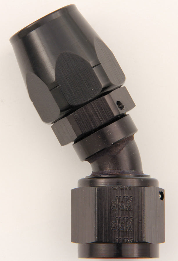 XRP -12 AN 30 Degree Double Swivel Hose End Black Aluminum — Universal