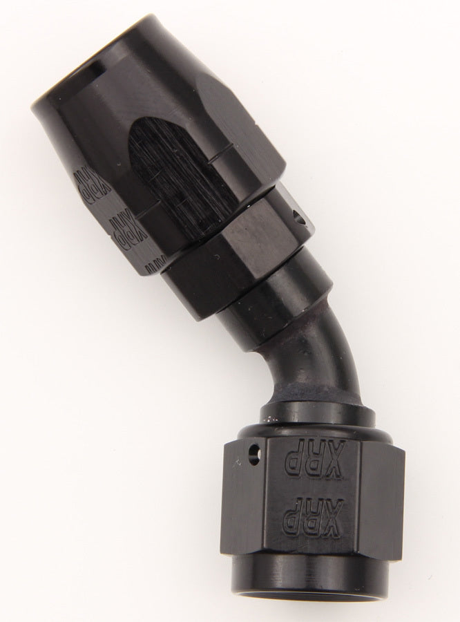 XRP -16 AN 45 Degree Double Swivel Hose End Black Aluminum — Universal