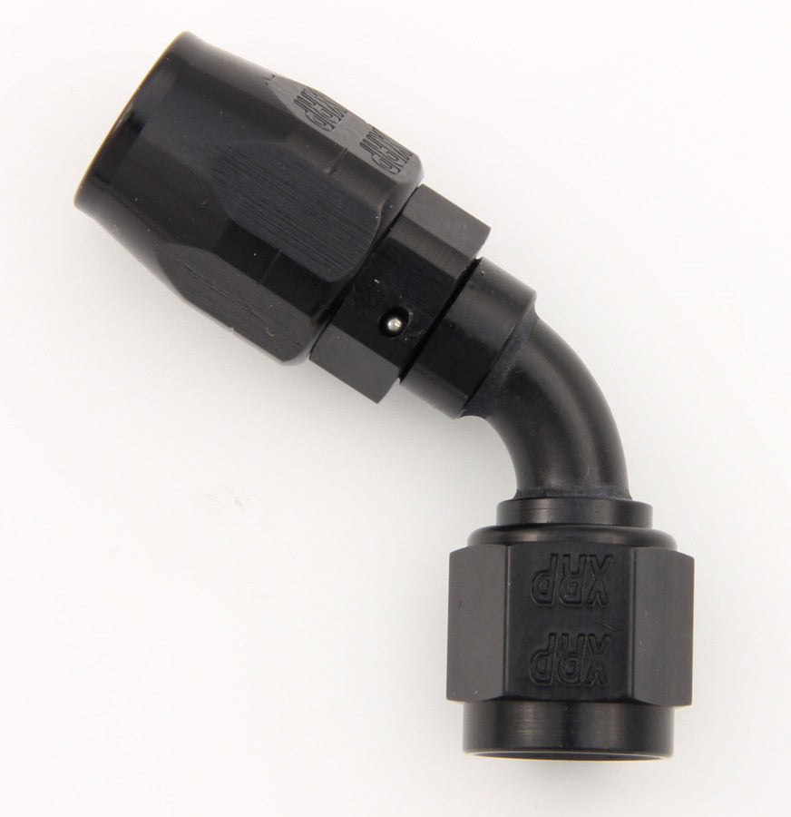 XRP #12 60 Degree Double Swivel Hose End - Black Anodized — Fits AN Fitting