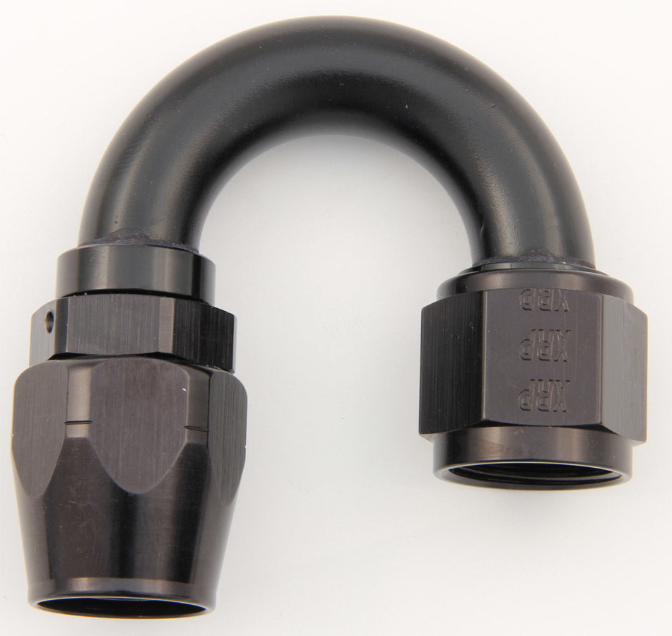 #8 180 Deg Dbl Swivel Hose End Black