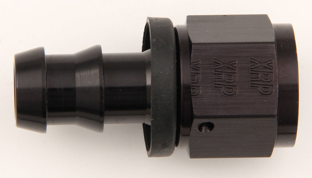 #8 Str Push-On Hose End Black