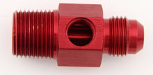 Cargar imagen en el visor de la galería, #6 to 3/8 NPT Fuel Press Adapter w/ 1/8 NPT Port