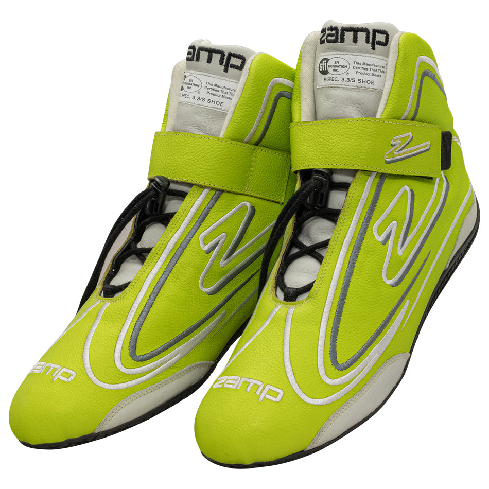 zamp Shoe ZR-50 Neon Green Size 11 SFI 3.3/5