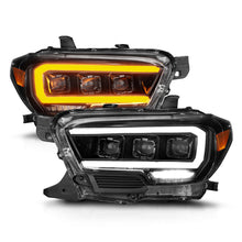 Cargar imagen en el visor de la galería, ANZO 16-22 Toyota Tacoma SR/SR5 ONLY Full LED Proj Headlights w/Light Bar Seq. Blk w/Initiation Lgt