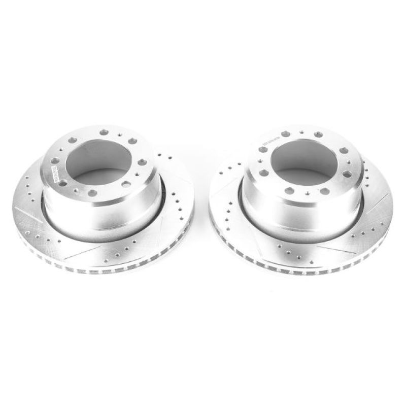 Power Stop Evolution Drilled & Slotted Rear Rotors (Pair) — Fits 2013-2022 Ram 3500