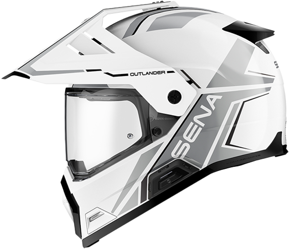 SENA Outlander Smart DS Helmet White LG (OUTLANDER-GW00L1)