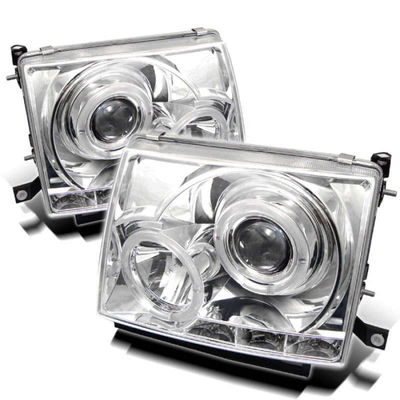 Faros delanteros de proyector Spyder Toyota Tacoma 97-00 LED Halo LED cromados H1 alto H1 bajo PRO-YD-TT97-HL-C