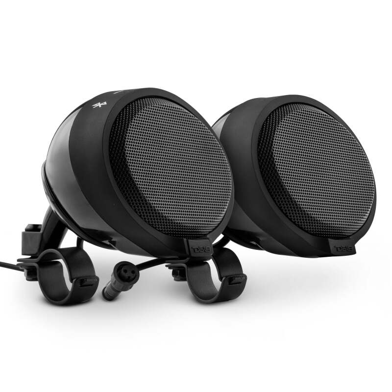 DS18 2.5in Handlebar Mount Speakers Full-Range Amplified Class D USB Port Water Resistant (RYDERBT)
