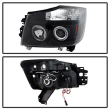 Cargar imagen en el visor de la galería, Faros delanteros de proyector LED Halo LED Blk Spyder Nissan Titan 04-14/Armada 04-07 PRO-YD-NTI04-HL-BK