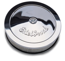 Cargar imagen en el visor de la galería, Edelbrock Air Cleaner Pro-Flo Series Round Steel Top Paper Element 14In Dia X 3 75In Dropped Base