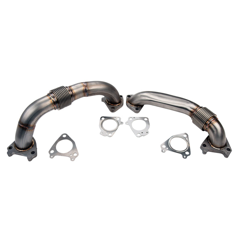 Kit de tubería ascendente de acero inoxidable de 2 pulgadas Wehrli 01-04 Chevrolet 6.6L Duramax LB7 con juntas - Turbo simple
