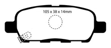 Cargar imagen en el visor de la galería, Pastillas de freno traseras EBC 08-13 Infiniti EX35 3.5 Redstuff