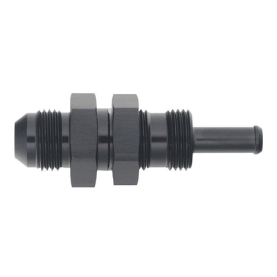 DeatschWerks 8AN Male Flare to 5/16in Hose Barb Fitting — Matte Black