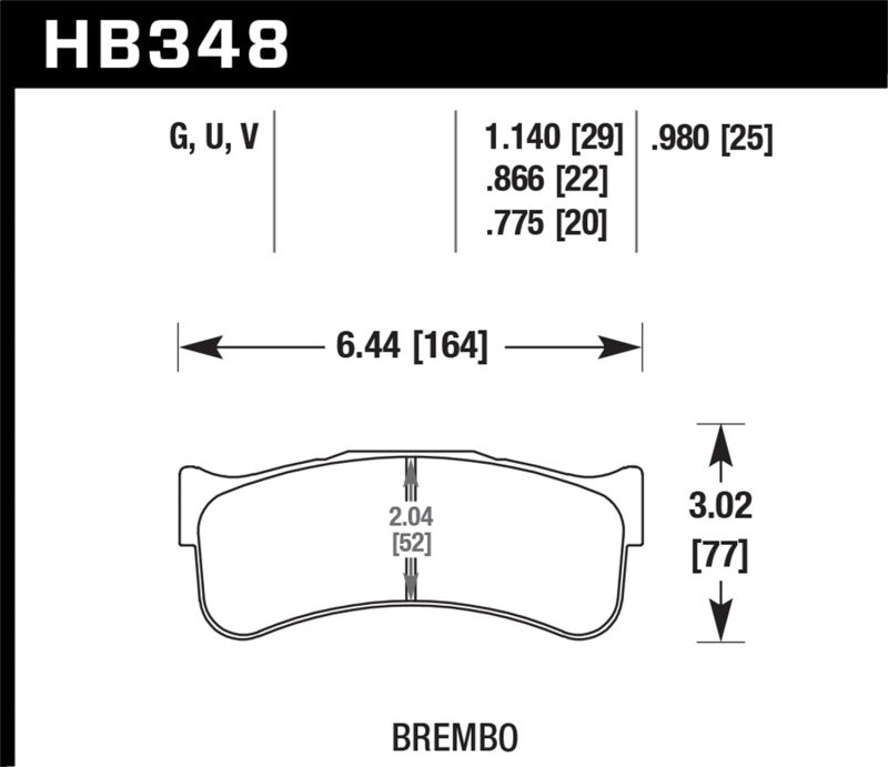 Hawk Brembo Disc DTC-70 w/ 1.140in Thickness Race Brake Pads