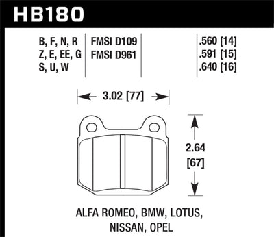 Hawk Performance HPS Street Brake Pads — Fits 03-06 Evo, 04-09 STi, 03-07 350z