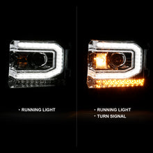 Cargar imagen en el visor de la galería, ANZO 2016-2019 Gmc Sierra 1500 Projector Headlight Plank Style Chrome w/ Sequential Amber Signal