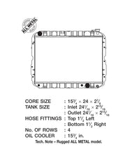 Cargar imagen en el visor de la galería, Radiador totalmente metálico de 4 filas para Toyota Landcruiser 4.2LA/T de CSF 81-87