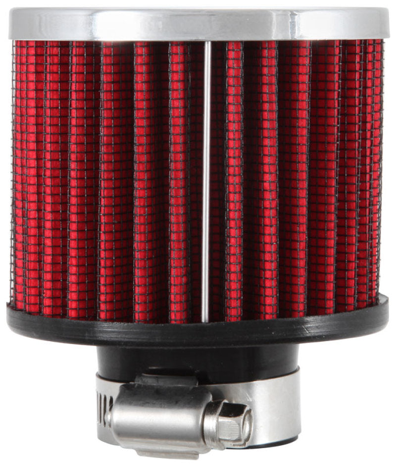 K&N 62-1390 Crankcase Vent Filter — 1.25in Flange ID x 3in OD x 2.5in H Chrome Top